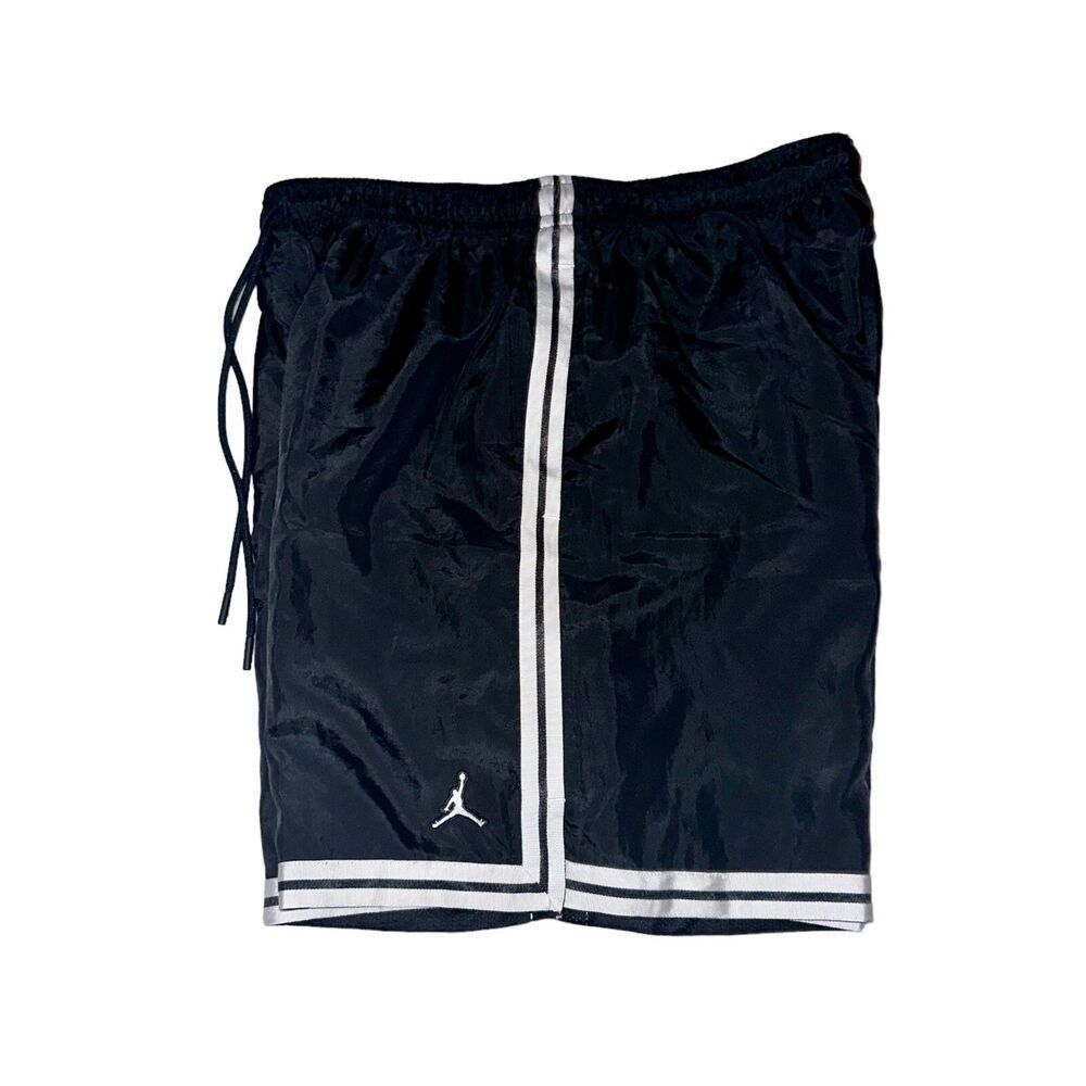 Jordan Vintage Rare Club Woven Track Shorts Nylon Shiny Black Large - Picture 9 of 11